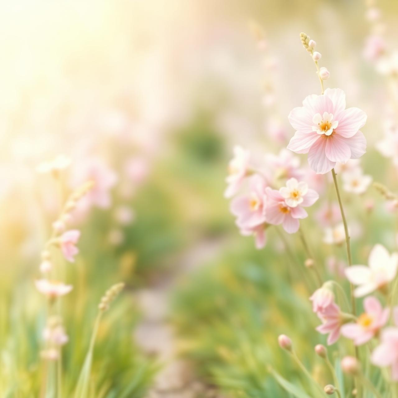 Sanfte Frühlingsblumen am Wegrand